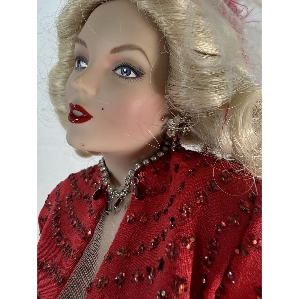 Franklin Heirloom Marilyn Monroe 19"Gentleman Prefer Blondes Figurine w/Stand - Picture 16 of 17